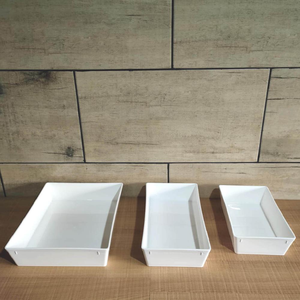 Kit 20 Travessas Retangulares 2,2L para Restaurantes Petisca