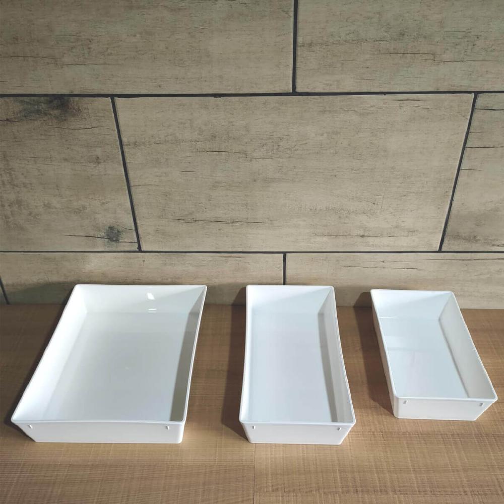 Kit 20 Travessas Retangulares 2,2L para Restaurantes Petisca