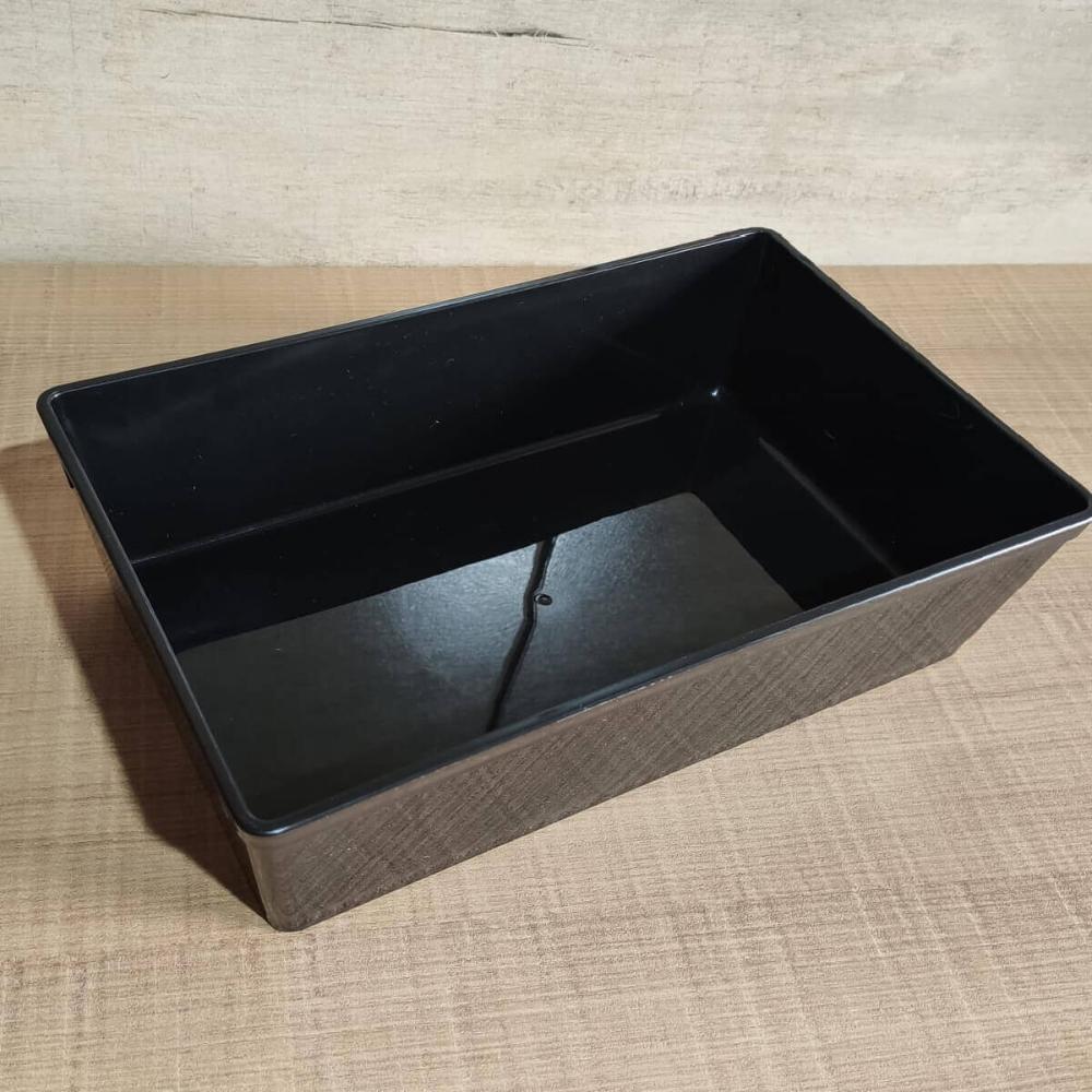 Kit 20 Travessas Retangulares 2,2L para Restaurantes Petiscarias Bares Plástico Pretas Coza
