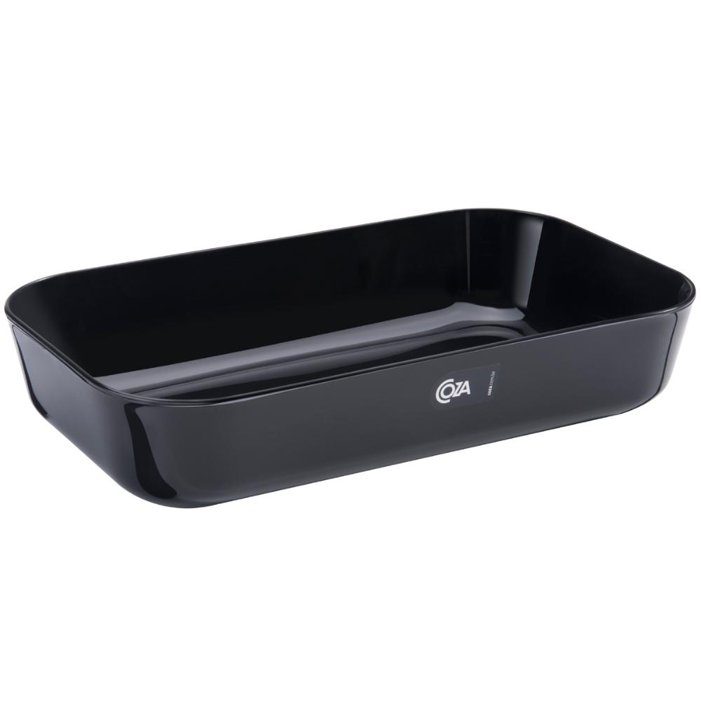Kit 24 Bandejas Travessa Tigela Retangular Servir Sobremesa Doces 2,8L Buffet Coza Preto