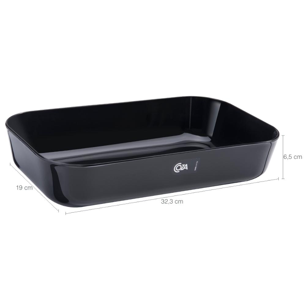 Kit 24 Bandejas Travessa Tigela Retangular Servir Sobremesa Doces 2,8L Buffet Coza Preto