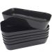 Kit 24 Bandejas Travessa Tigela Retangular Servir Sobremesa Doces 2,8L Buffet Coza Preto