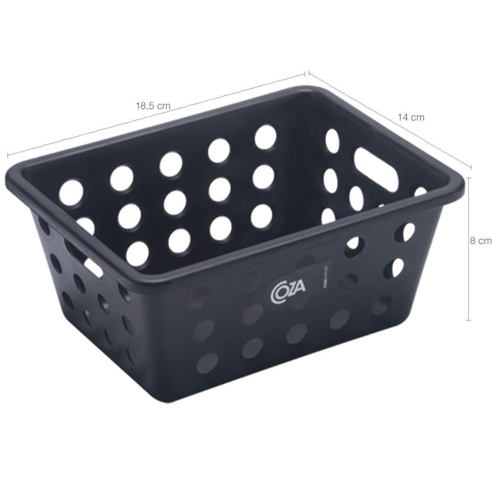 Kit 24 Cestas para Servir Frituras Restaurantes Lancherias Cestos Plásticos Porções Coza Preto