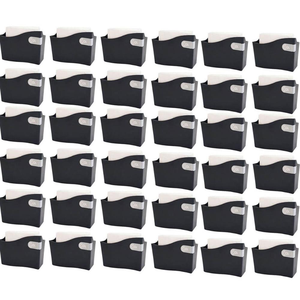 Kit 36 Suporte Porta Guardanapo Médio 14cm Brinox Preto Pada