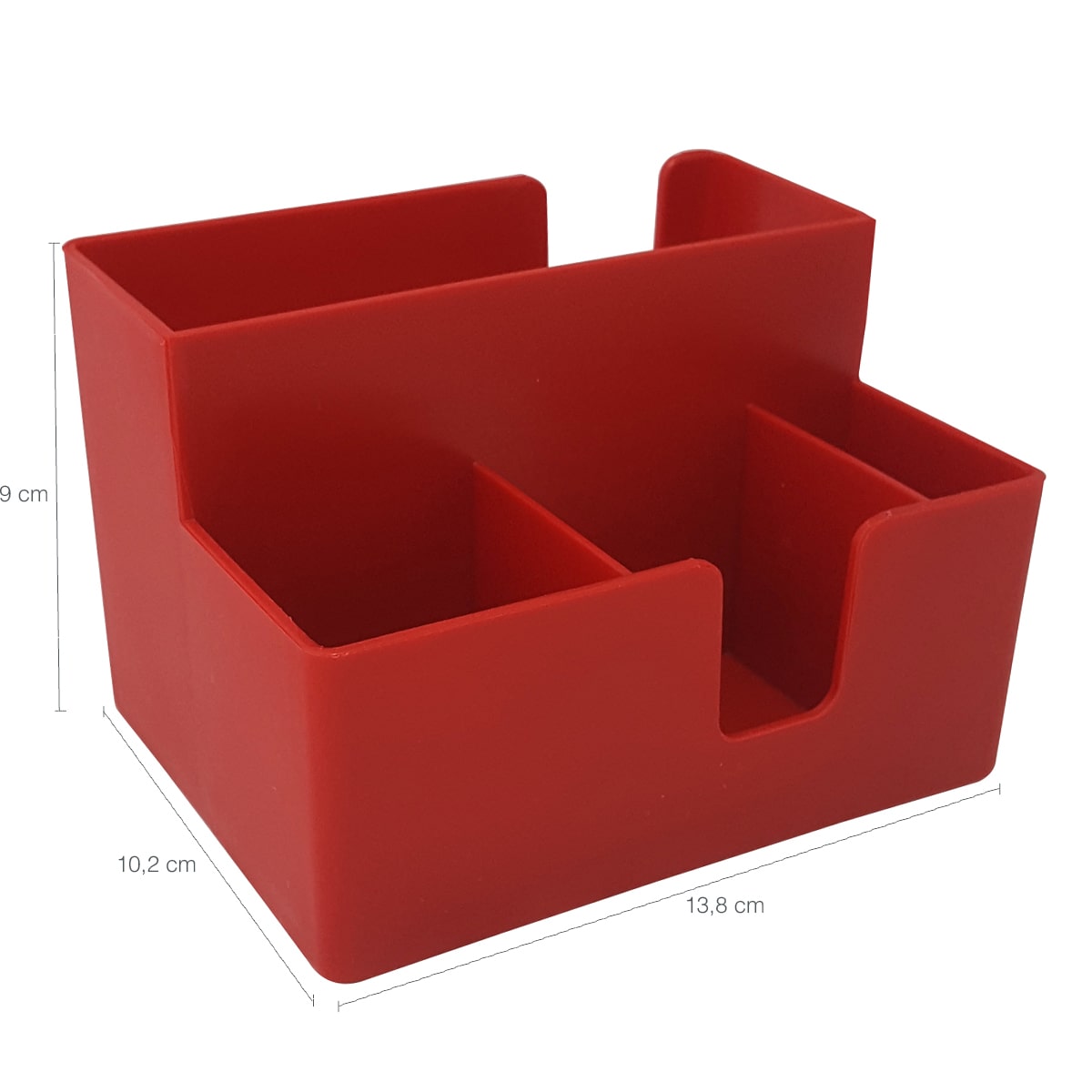 Kit 4 Porta Sachês Guardanapos Açúcar Organizadores Bancada Vermelho
