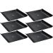 Kit 6 Bandejas Quadradas Preta 20,6cm Prato Cosy Petiscos Sa