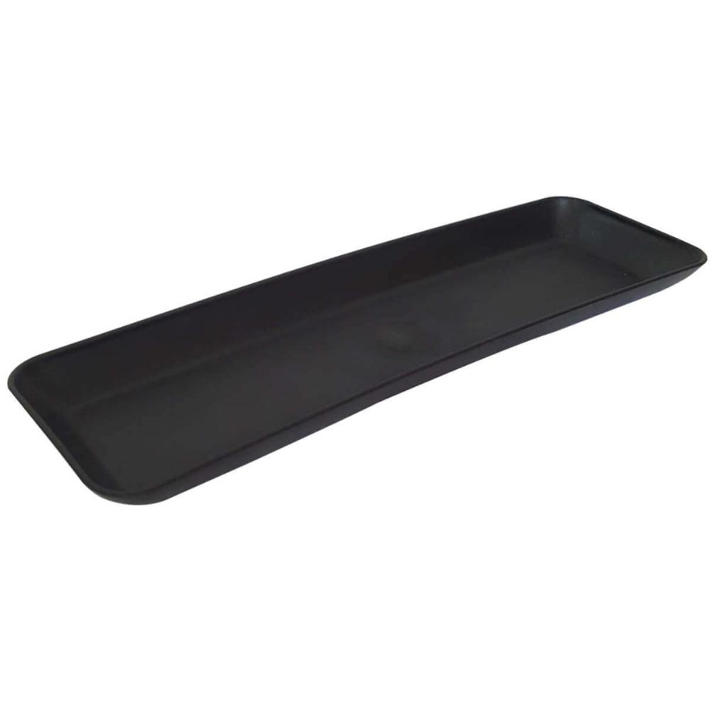Kit 6 Petisqueiras Retangulares Prato De Petisco Coza Grande Preto