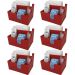 Kit 6 Porta Sachês Guardanapos Açúcar Organizadores Bancada Vermelho