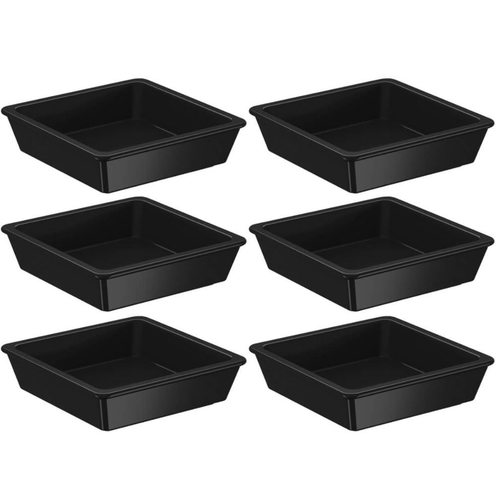 Kit 6 Porta Shoyu 50ml Molheira Sushi Preta Pote Quadrado Nozoki Uno Coza Plástico