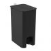 Lixeira 20L com Pedal Tampa Borboleta Banheiro Preto Coza Abertura Dupla Alça