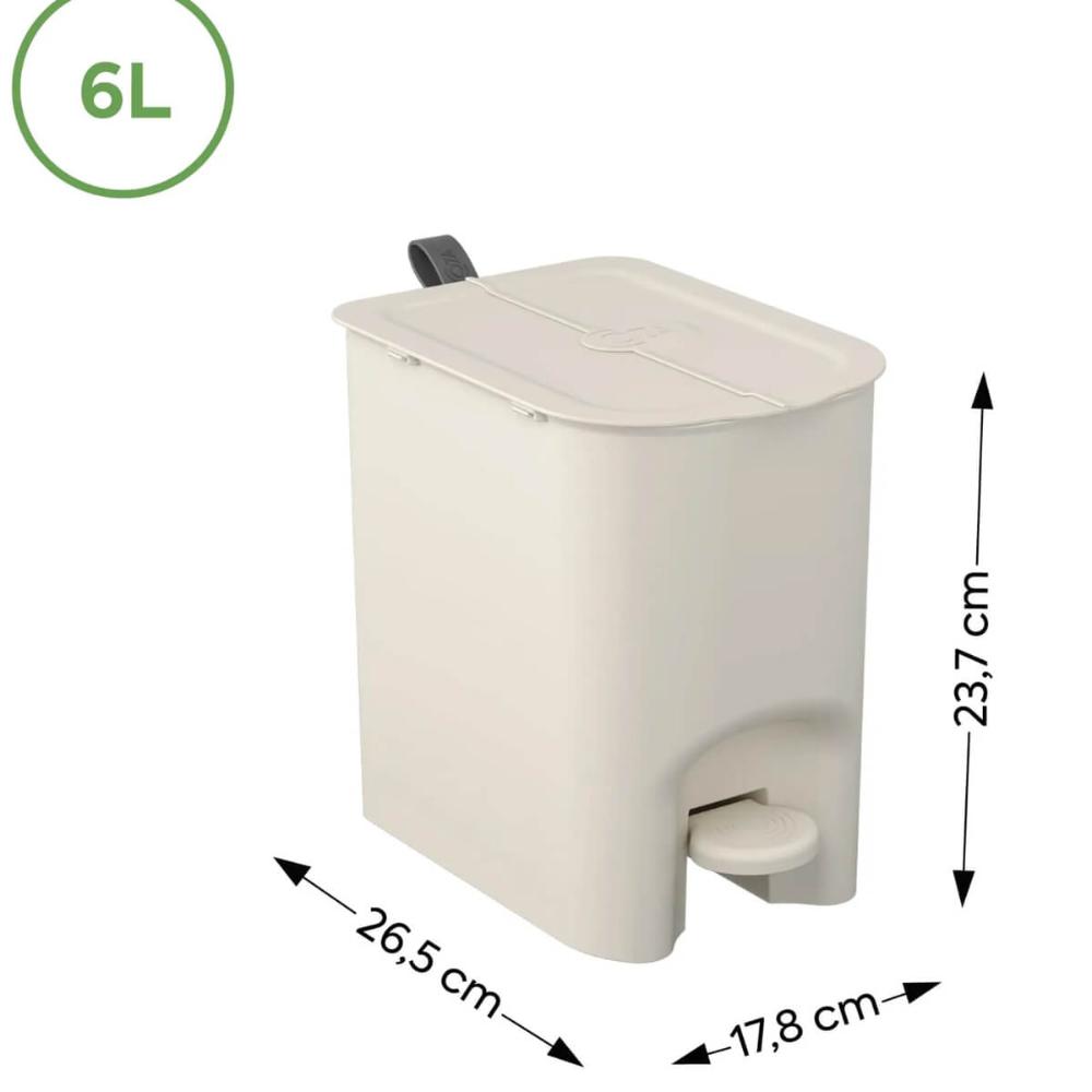 Lixeira Borboleta com Pedal 6L de Banheiro Coza Preta Alça Interna Sacola Lixo