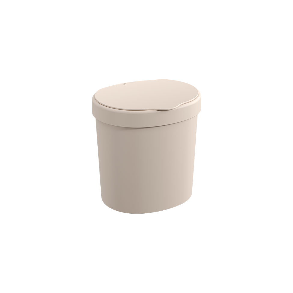 Lixeira com Tampa Flora Areia 2,5 L
