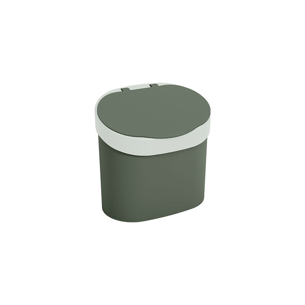 Lixeira com Tampa para Pia Flora Verde 4 L