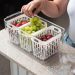 Organizador de Geladeira 6l Com 3 Cestos Plástico Frutas Dry Coza Grande Cozinha
