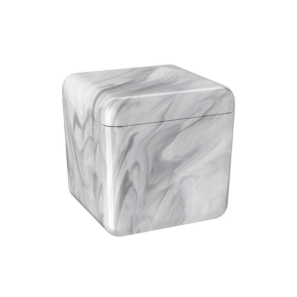 Porta-Algodão Cube Branco e Preto