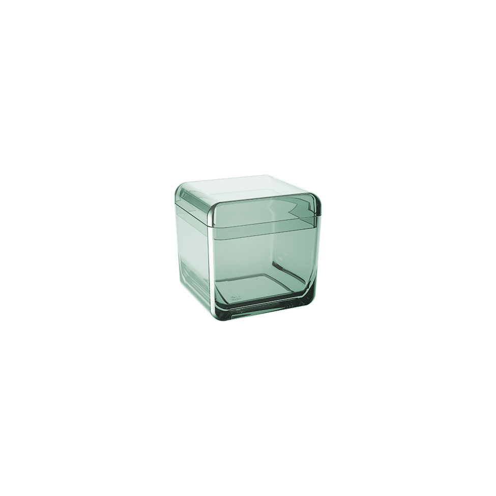 Porta-Algodão e Cotonetes Cube Verde Soft