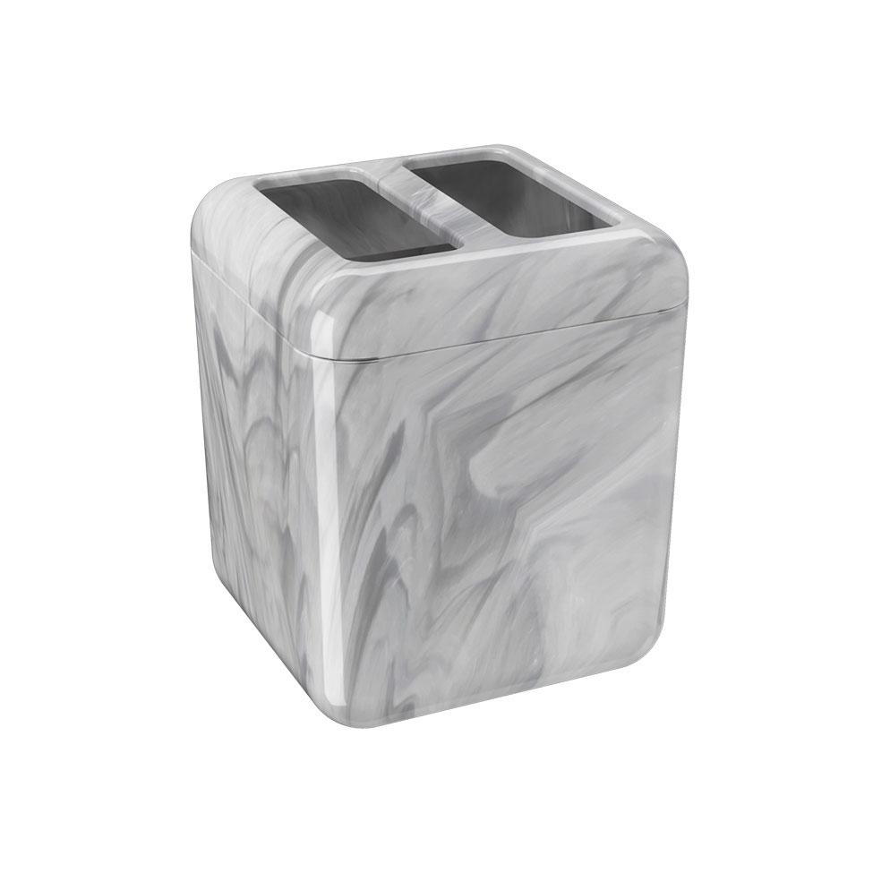 Porta Escova Cube Branco e Preto