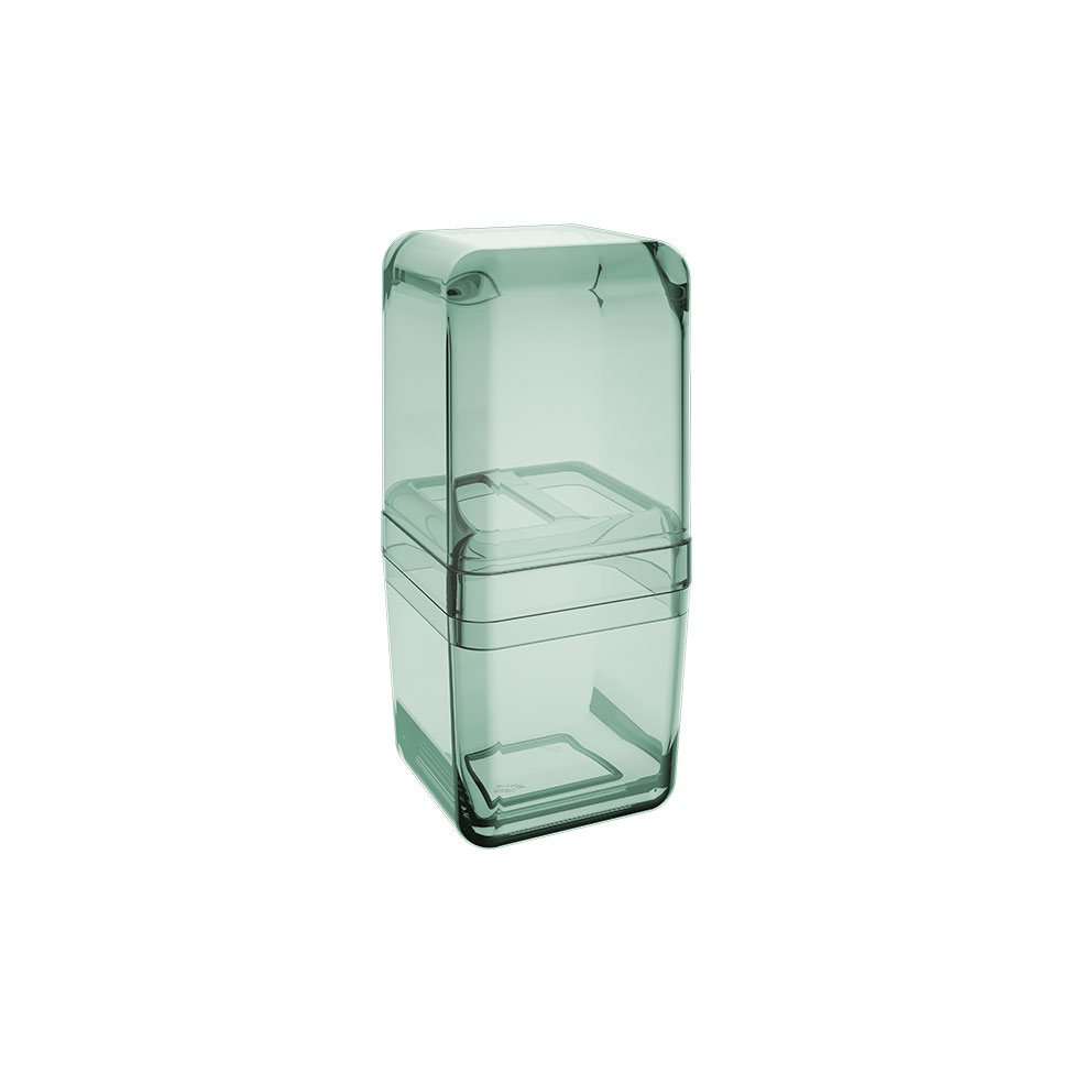 Porta-Escova com Tampo Cube Verde Soft