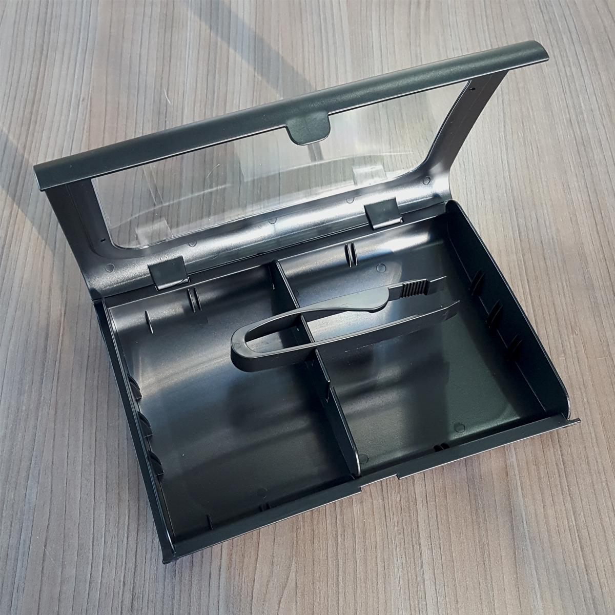 Porta Frios Com Pinça e Tampa Porta Queijos Fatiados Coza PP  Preto