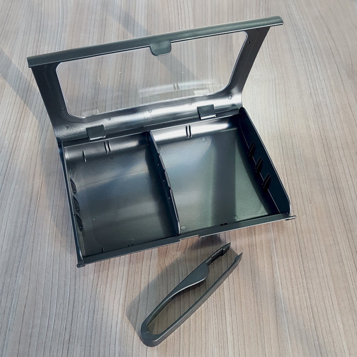 Porta Frios Com Pinça e Tampa Porta Queijos Fatiados Coza PP  Preto