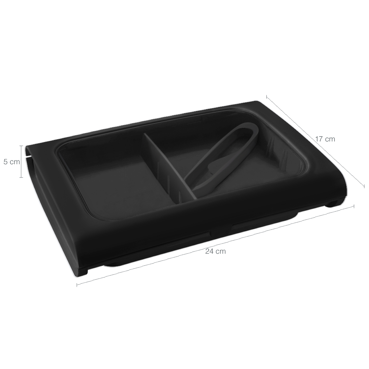 Porta Frios Com Pinça e Tampa Porta Queijos Fatiados Coza PP  Preto