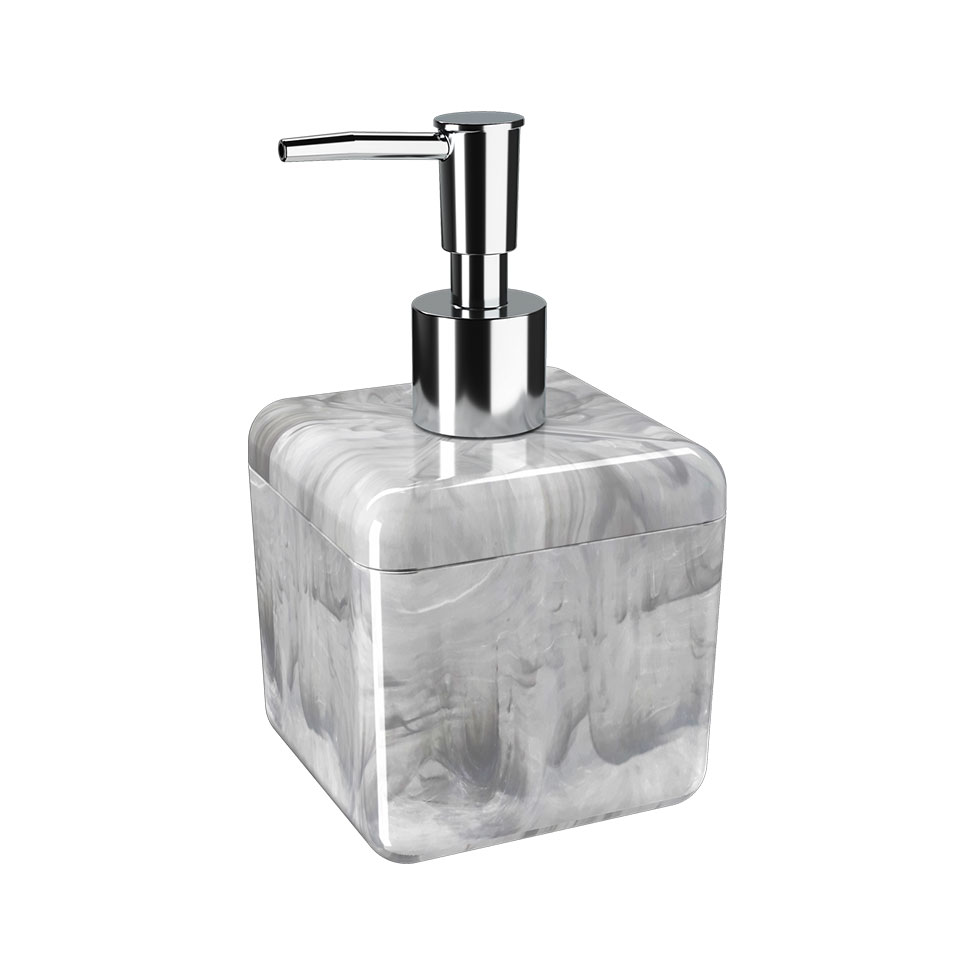 Porta Sabonete Líquido Cube Branco e Preto