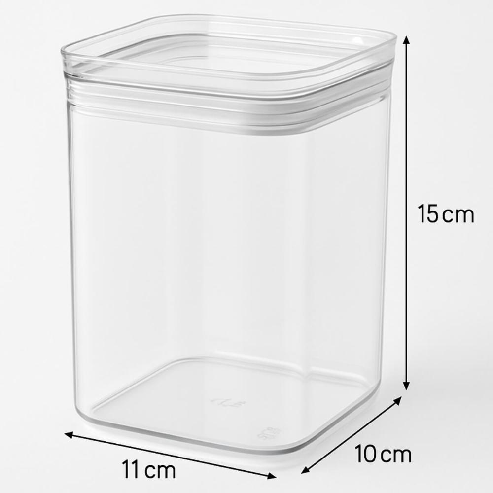 Pote Quadrado 1,4L Porta Mantimentos Farinha Trigo Açúcar Organizador Condimentos Cinquetti