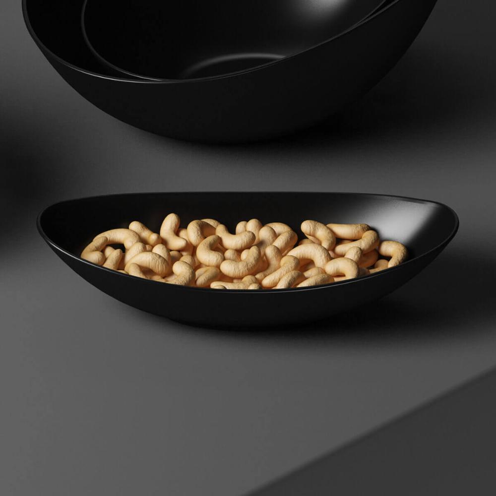 Pote Travessa Canoa Essential Coza Preto 350ml Petiscos Porç