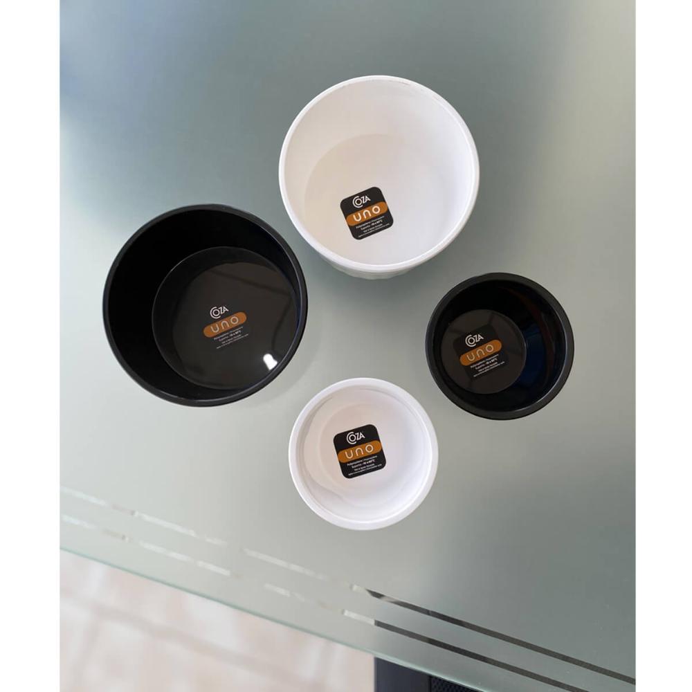 Ramekin Plástico Preto Canelado 200ml 9,7cm Uno Coza Tigela