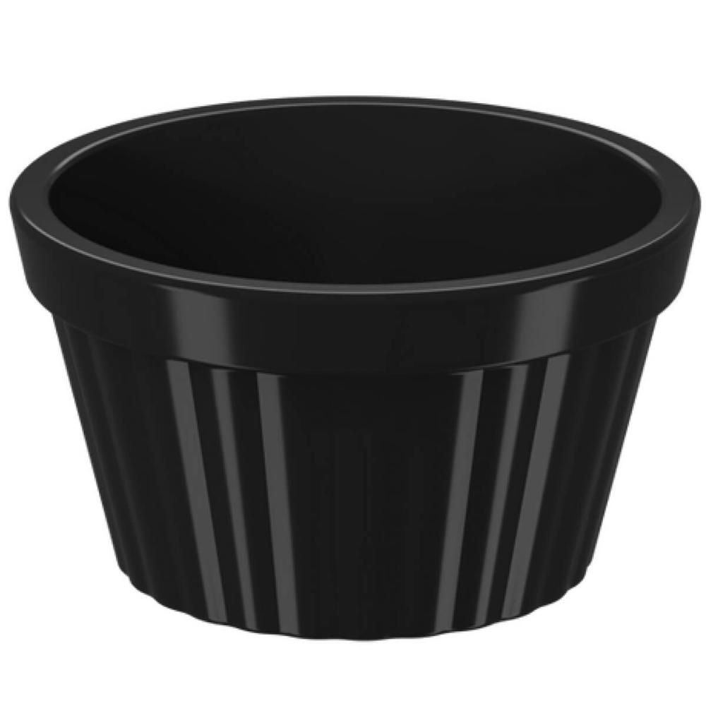 Ramequim de Plástico Preto Canelado 90ml Potinho Pequeno 7,3