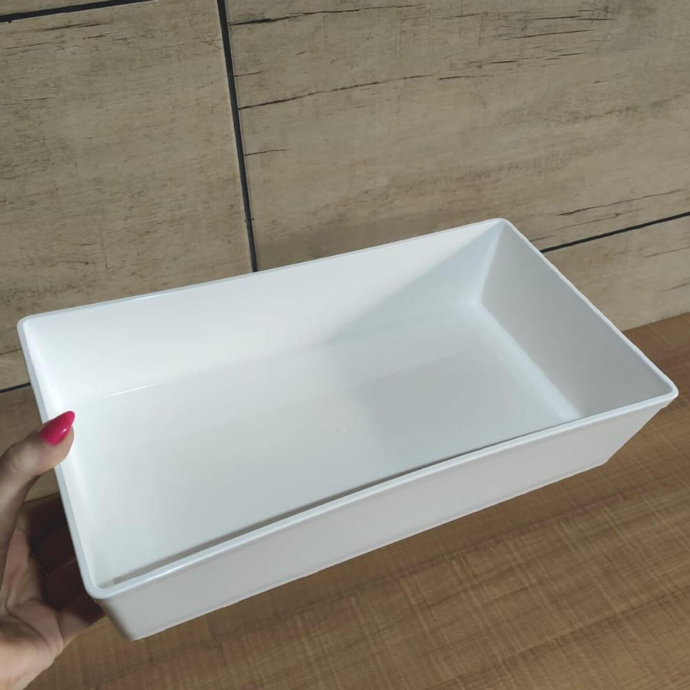 Travessa Retangular 3l Branca Grande para Servir a Mesa Sala