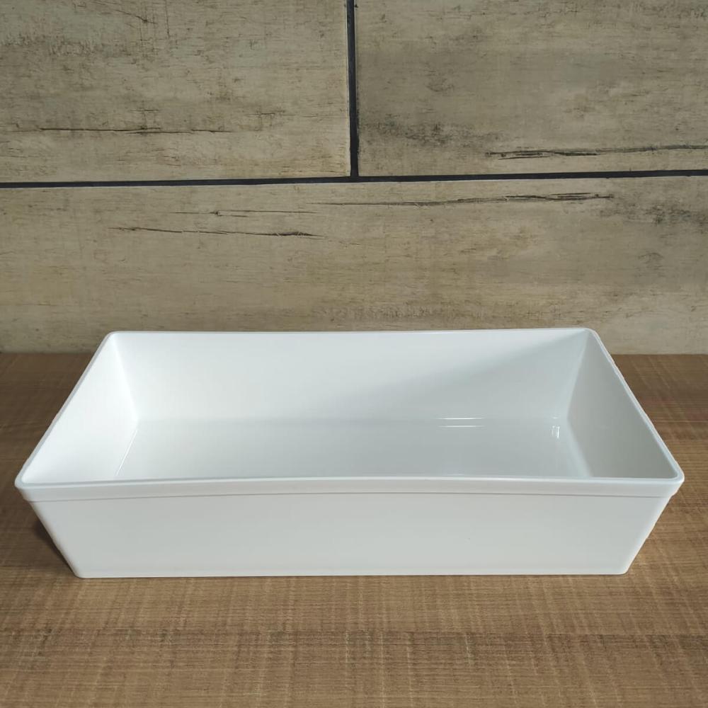 Travessa Retangular 3l Branca Grande para Servir a Mesa Sala