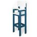 Cadeira Alta Refeição Infantil Criança Restaurante Lanchonete MDF Azul/Branco L12