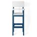 Cadeira Alta Refeição Infantil Criança Restaurante Lanchonete MDF Azul/Branco L12