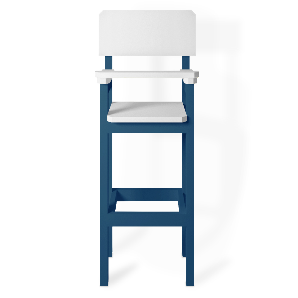 Cadeira Alta Refeição Infantil Criança Restaurante Lanchonete MDF Azul/Branco L12