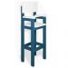 Cadeira Alta Refeição Infantil Criança Restaurante Lanchonete MDF Azul/Branco L12