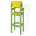 Cadeira Alta Refeição Infantil Criança Restaurante Lanchonete MDF Verde/Amarelo L12