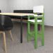 Cadeira Alta Refeição Infantil Criança Restaurante Lanchonete MDF Verde/Branco L12
