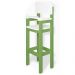 Cadeira Alta Refeição Infantil Criança Restaurante Lanchonete MDF Verde/Branco L12