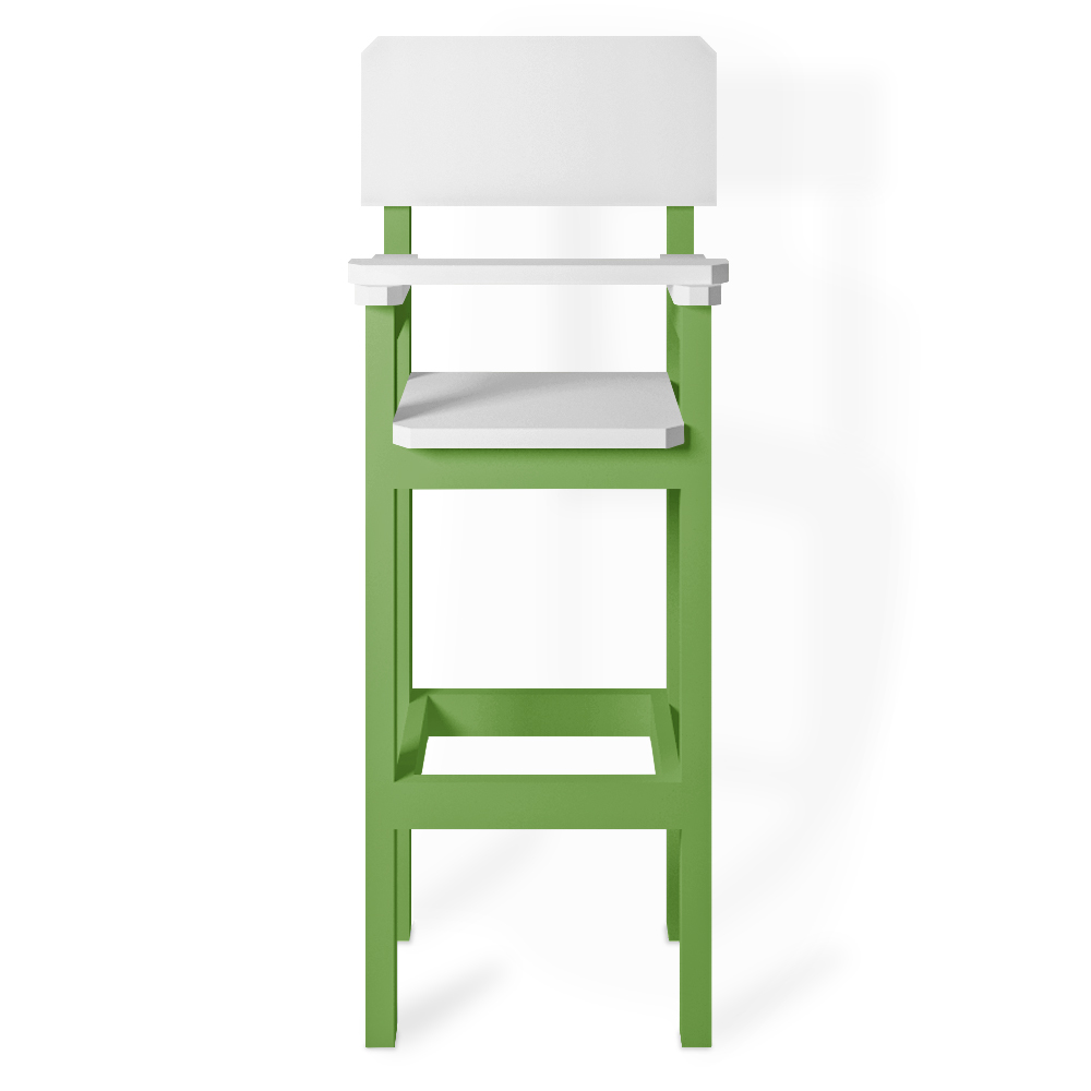Cadeira Alta Refeição Infantil Criança Restaurante Lanchonete MDF Verde/Branco L12