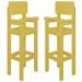 Kit 2 Cadeiras Alta Refeição Infantil Criança Restaurante Lanchonete MDF Amarelo Mel L12