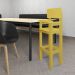 Kit 2 Cadeiras Alta Refeição Infantil Criança Restaurante Lanchonete MDF Amarelo Mel L12