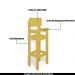 Kit 2 Cadeiras Alta Refeição Infantil Criança Restaurante Lanchonete MDF Amarelo Mel L12