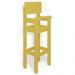 Kit 2 Cadeiras Alta Refeição Infantil Criança Restaurante Lanchonete MDF Amarelo Mel L12