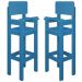 Kit 2 Cadeiras Alta Refeição Infantil Criança Restaurante Lanchonete MDF Azul Claro L12