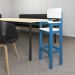 Kit 2 Cadeiras Alta Refeição Infantil Criança Restaurante Lanchonete MDF Azul Claro/Branco L12
