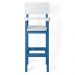 Kit 2 Cadeiras Alta Refeição Infantil Criança Restaurante Lanchonete MDF Azul Claro/Branco L12
