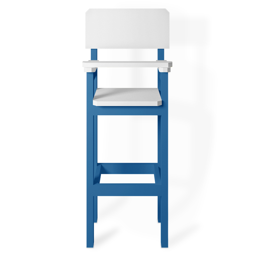 Kit 2 Cadeiras Alta Refeição Infantil Criança Restaurante Lanchonete MDF Azul Claro/Branco L12