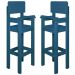 Kit 2 Cadeiras Alta Refeição Infantil Criança Restaurante Lanchonete MDF Azul L12