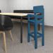 Kit 2 Cadeiras Alta Refeição Infantil Criança Restaurante Lanchonete MDF Azul L12
